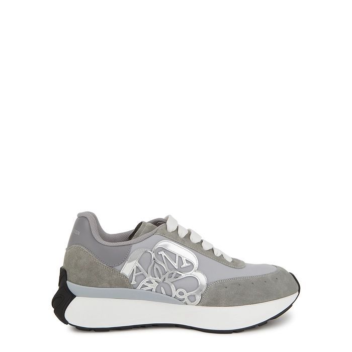 Runner Grey Panelled Nylon Sneakers - LIGHT GREY - 11