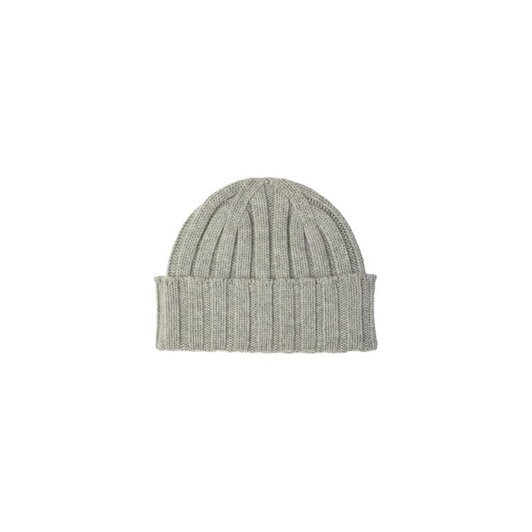 Chunky Rib Cashmere Hat Silver