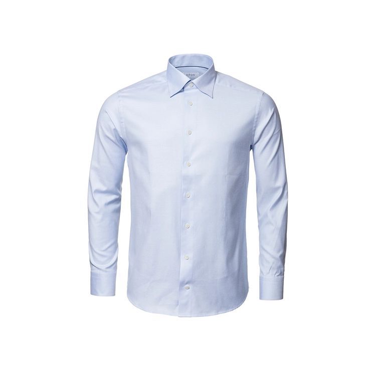 Light Blue Cotton-lyocell Stretch Contemporary Fit Shirt