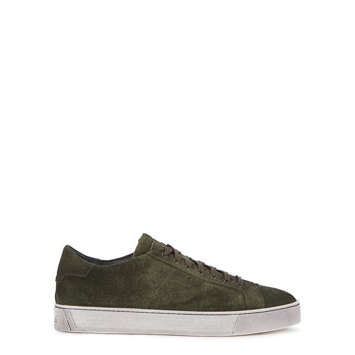 Gloria Army Green Suede Sneakers