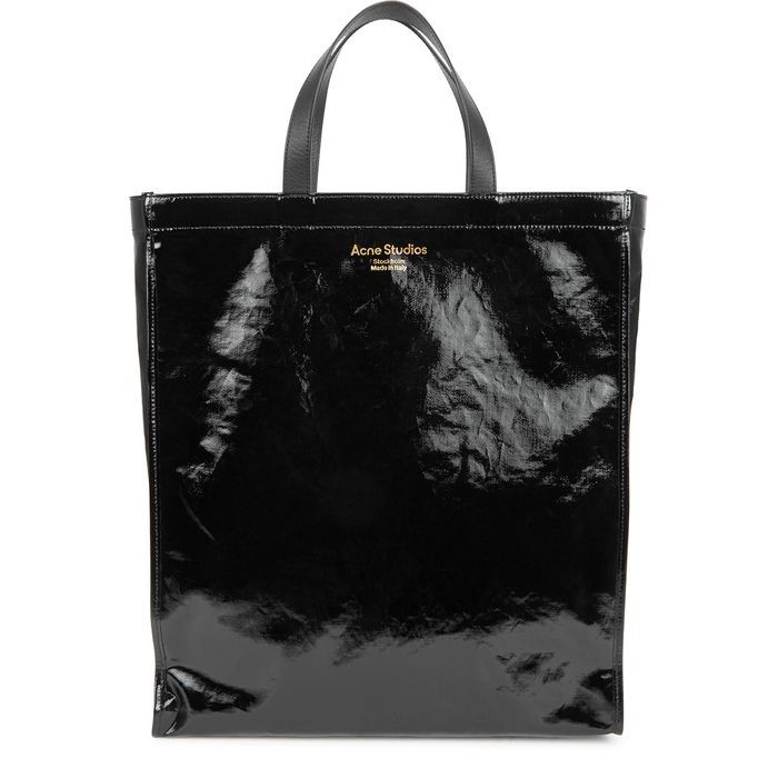 Audrey Black Coated Canvas Tote