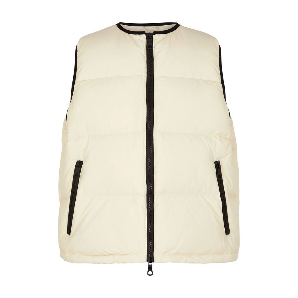 Bubble Quilted Matte Shell Gilet - White - L