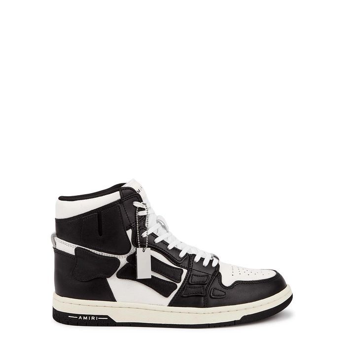 Skel Monochrome Leather Hi-top Sneakers