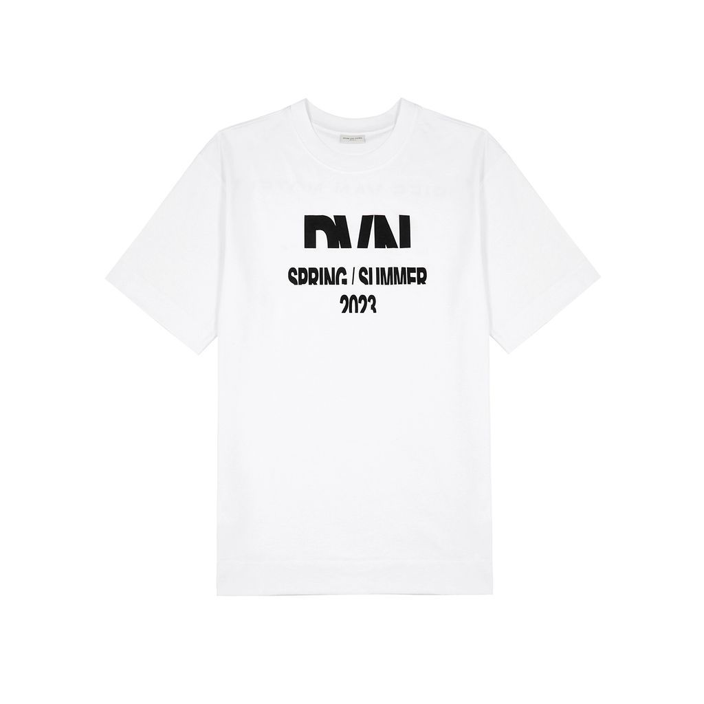 Printed Cotton T-shirt - White And Black - S