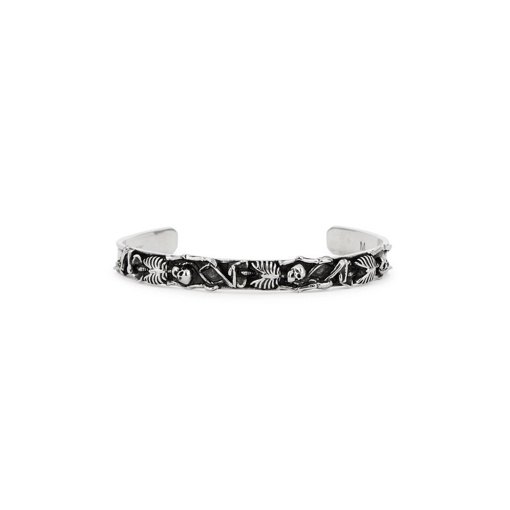 Skeleton Engraved Cuff - Silver