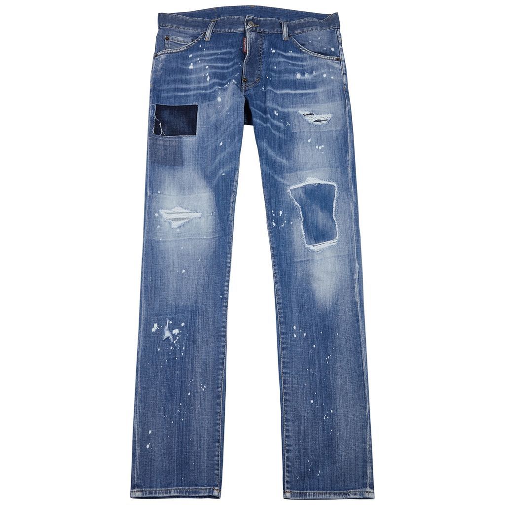 Cool Guy Distressed Slim-leg Jeans - Blue - 52