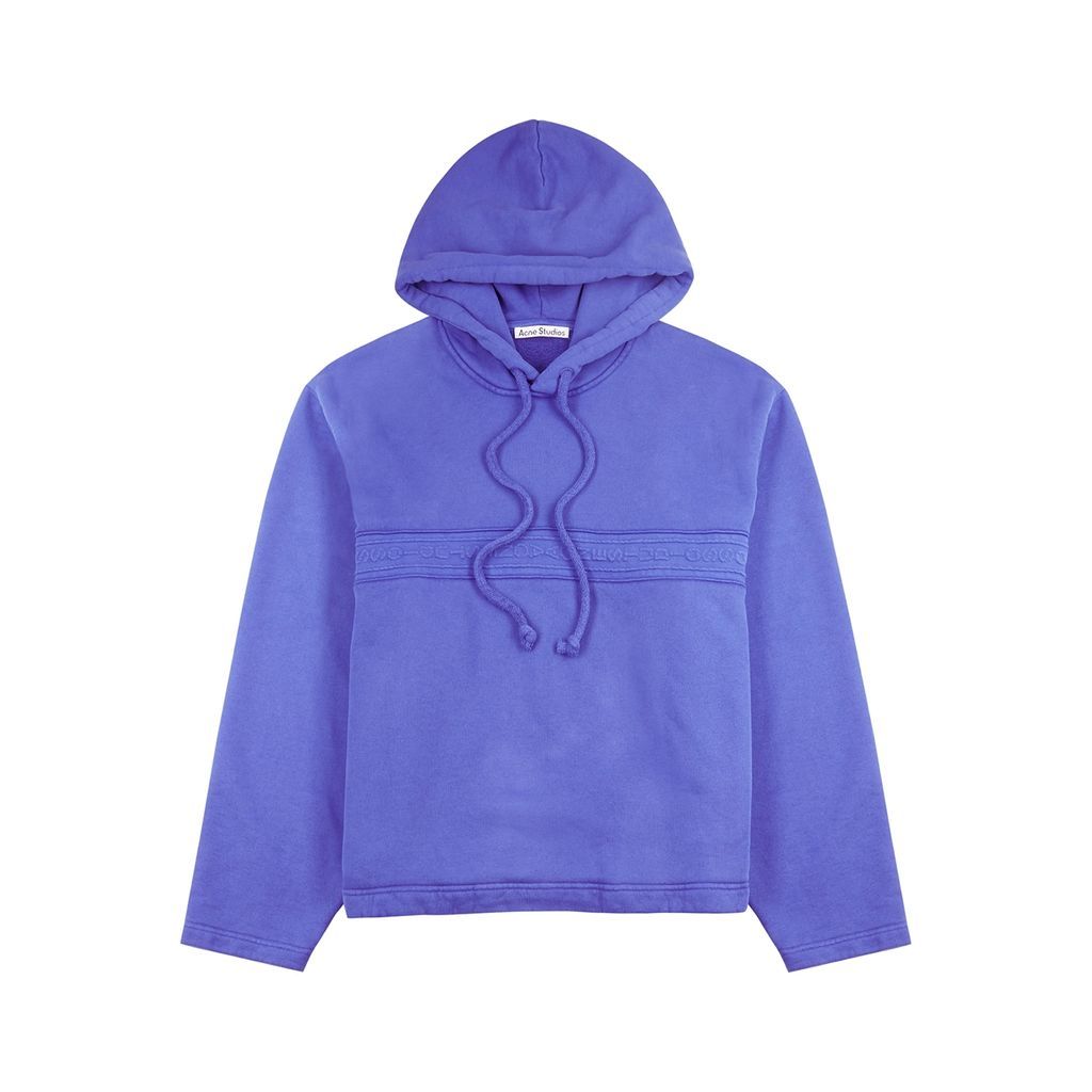 Blue Logo Hooded Cotton Sweatshirt - L