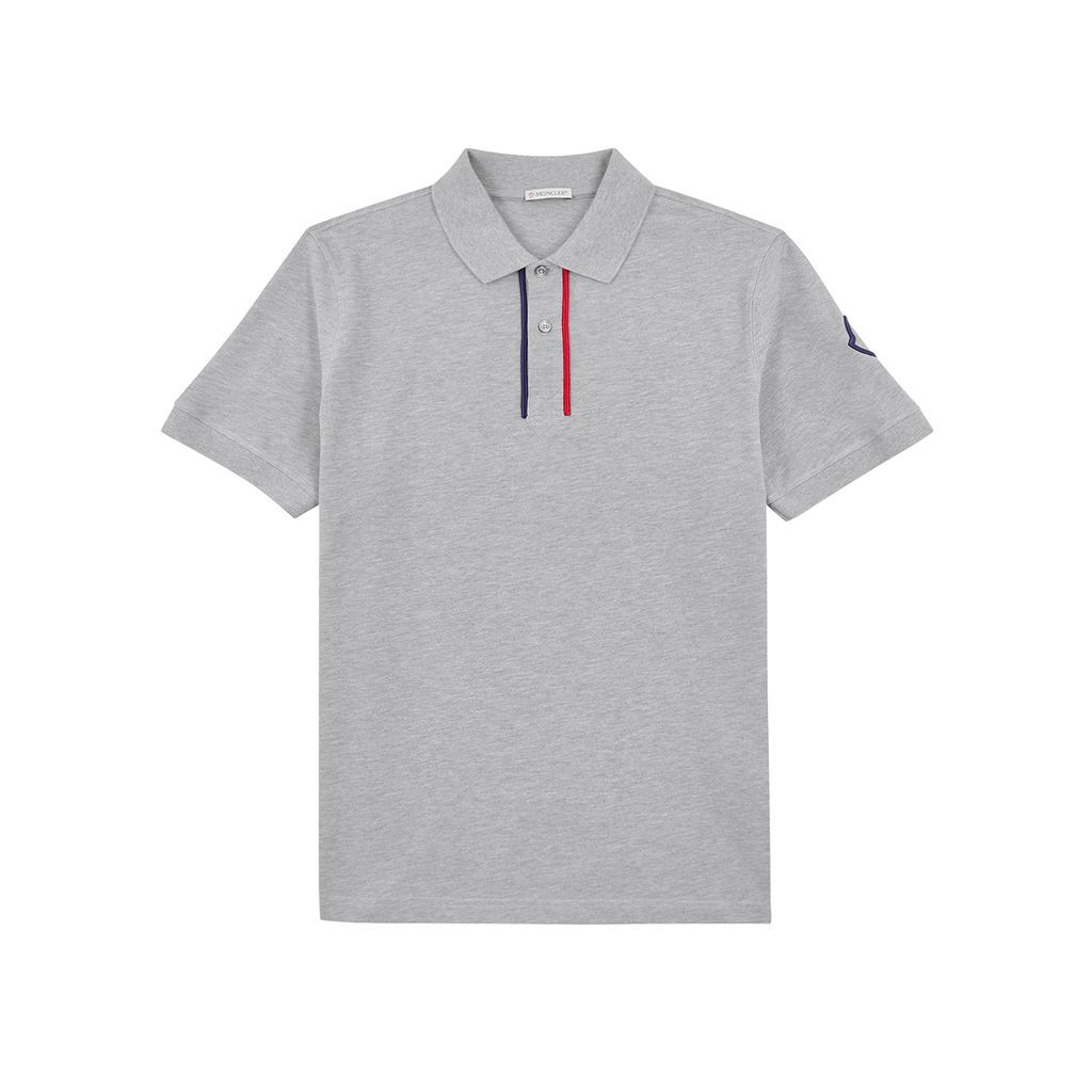 Piqué Cotton Polo Shirt - Grey - XL