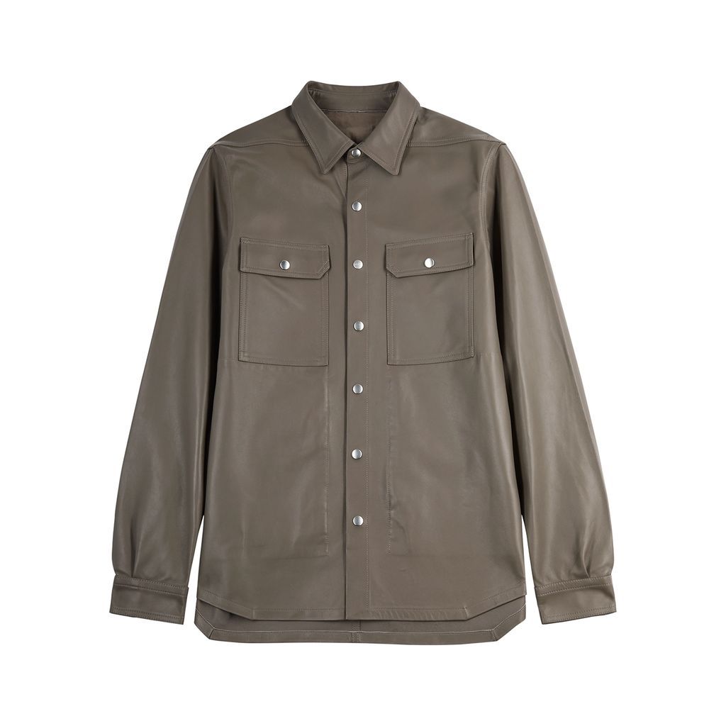 Leather Overshirt - Brown - 50