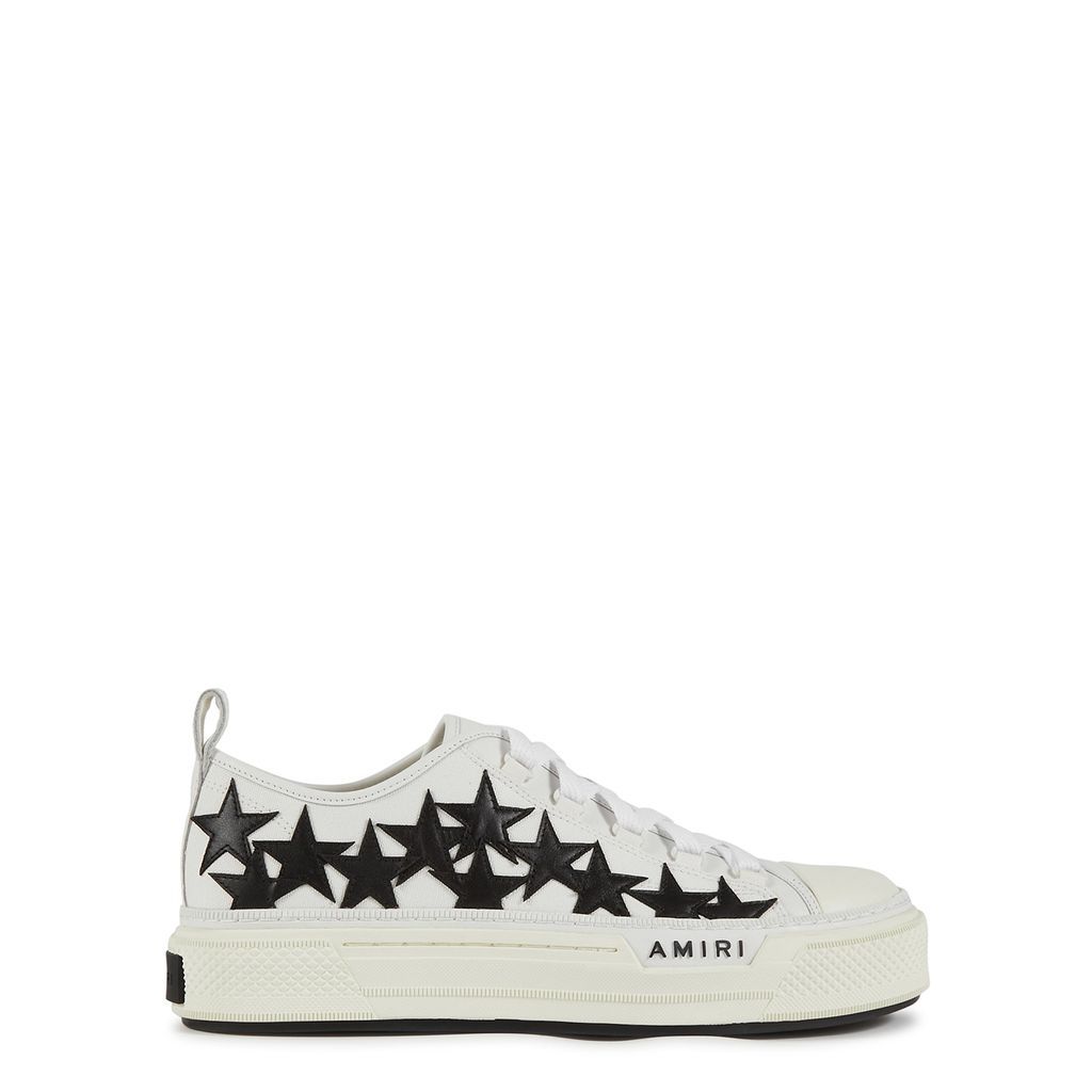 Stars White Canvas Sneakers - White And Black - 8