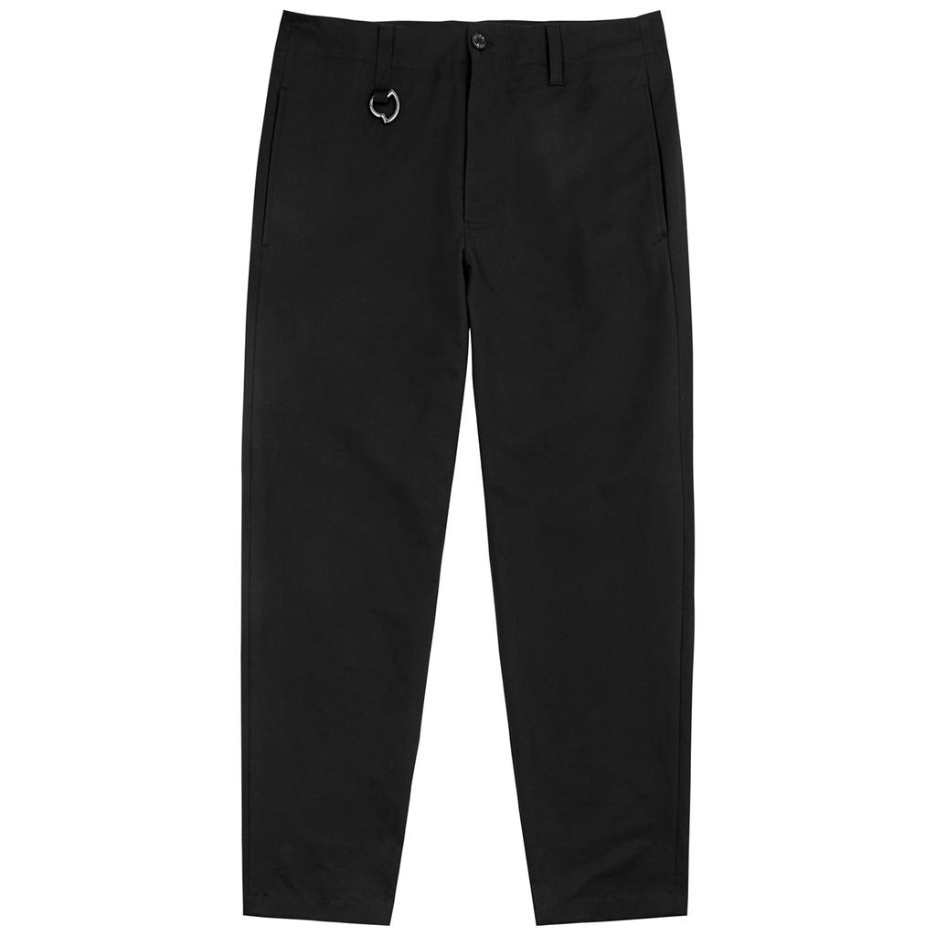 Straight-leg Cotton Trousers - Black - W34