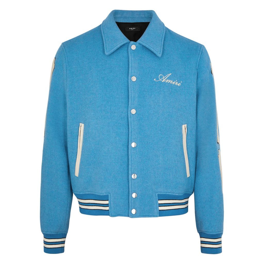 Bones Wool-blend Varsity Jacket - Blue - 50
