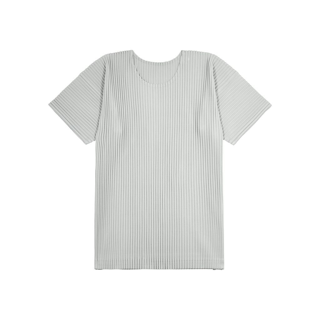 Pleated T-shirt - Light Grey - 3