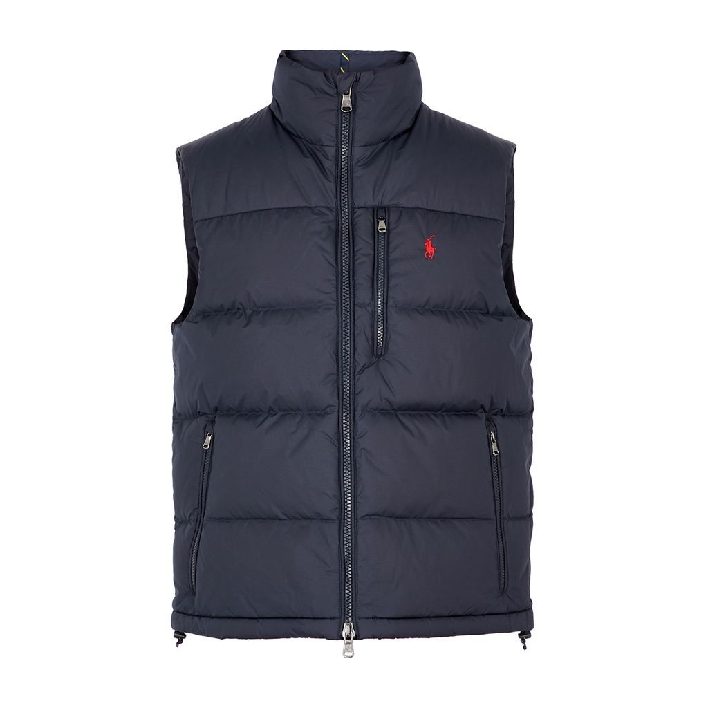 Logo Quilted Shell Gilet - Navy - S