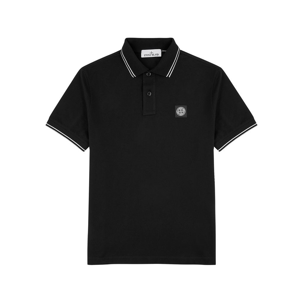 Piqué Cotton Polo Shirt - Black - M