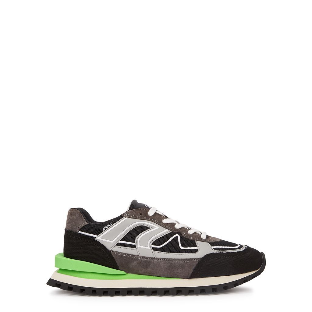 Sonar Runner Black Panelled Sneakers - Grey - 9
