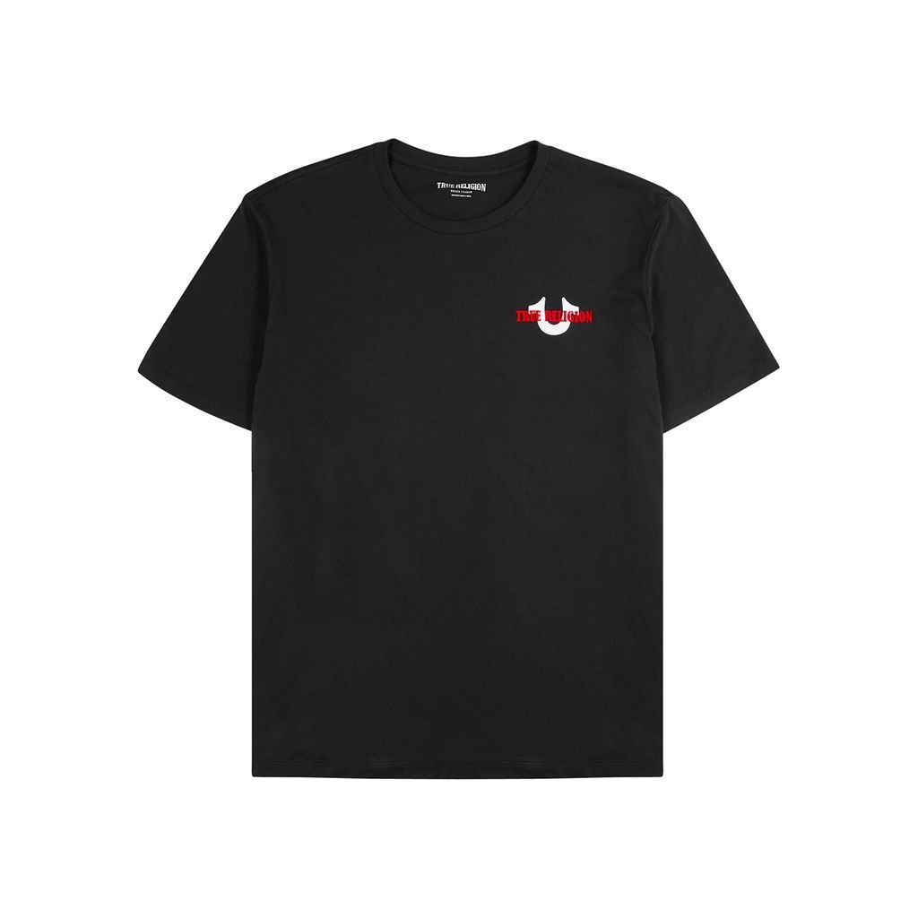 World Tour Printed Cotton T-shirt - Black - L