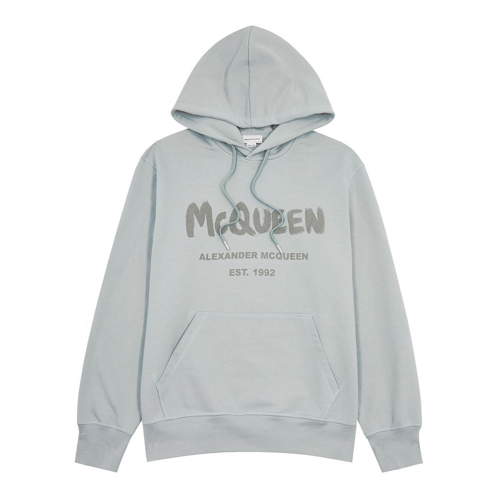 Logo Hooded Cotton Sweatshirt - Grey - L