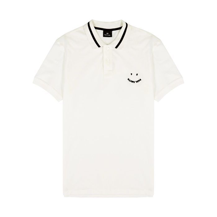 Happy White Piqué Cotton Polo Shirt