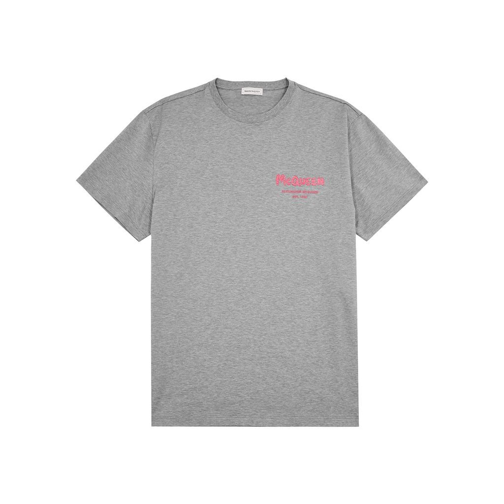 Logo-embroidered Cotton T-shirt - Grey - S
