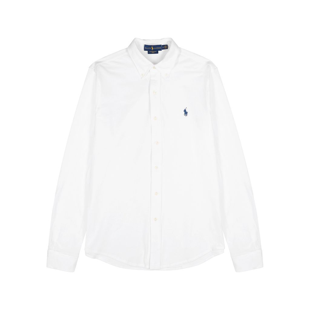 White Piqué Cotton Shirt - XS