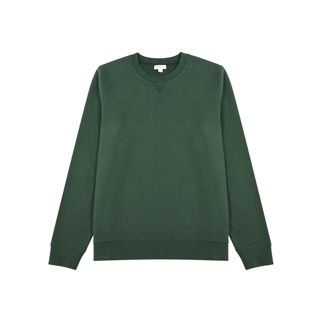 Cotton Sweatshirt - Dark Green - M