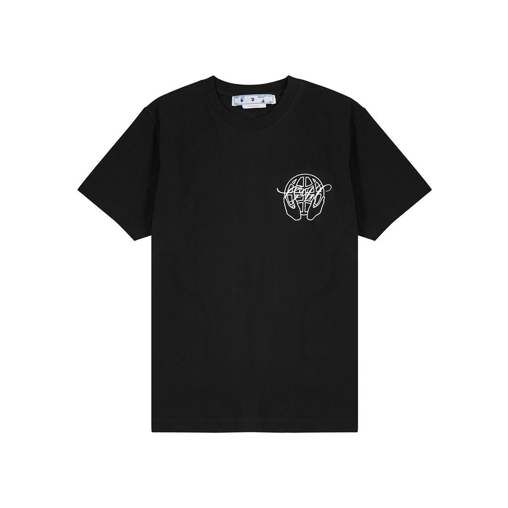 Logo-print Cotton T-shirt - Black And White - XL