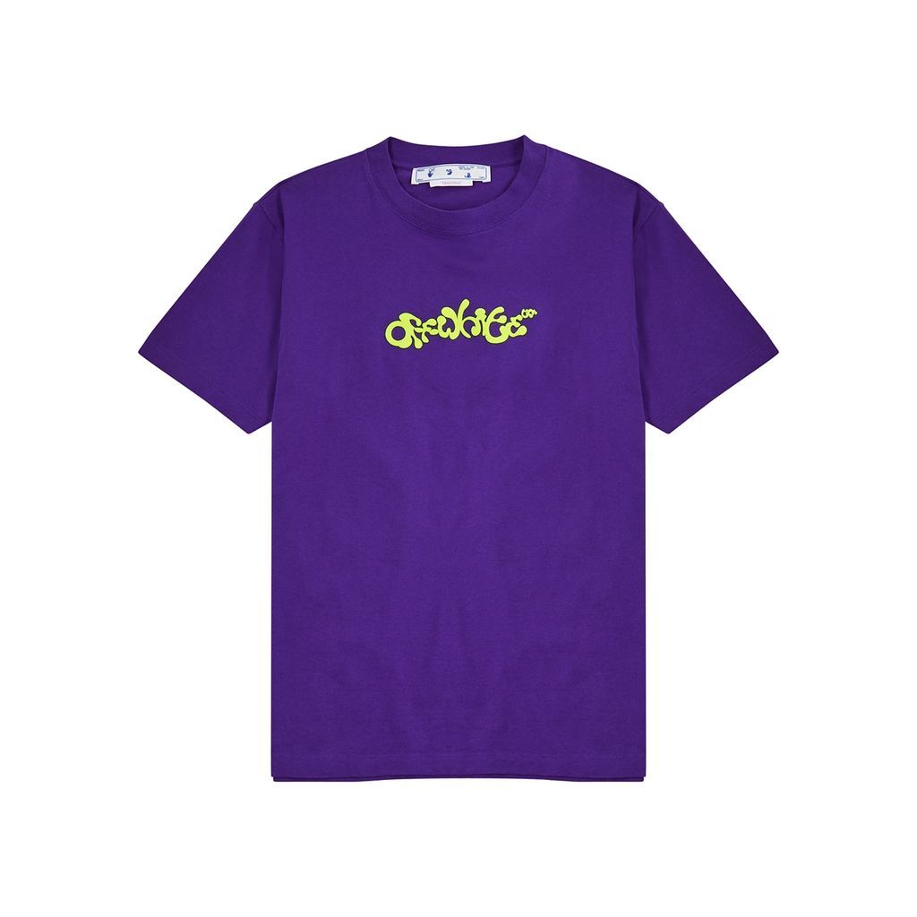 Printed Cotton T-shirt - Purple - XL