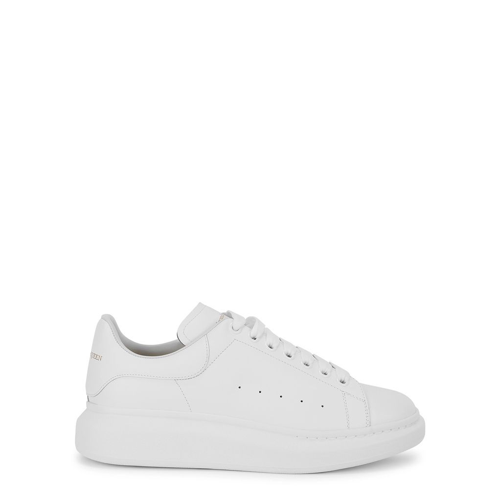 Oversized White Leather Sneakers - 8