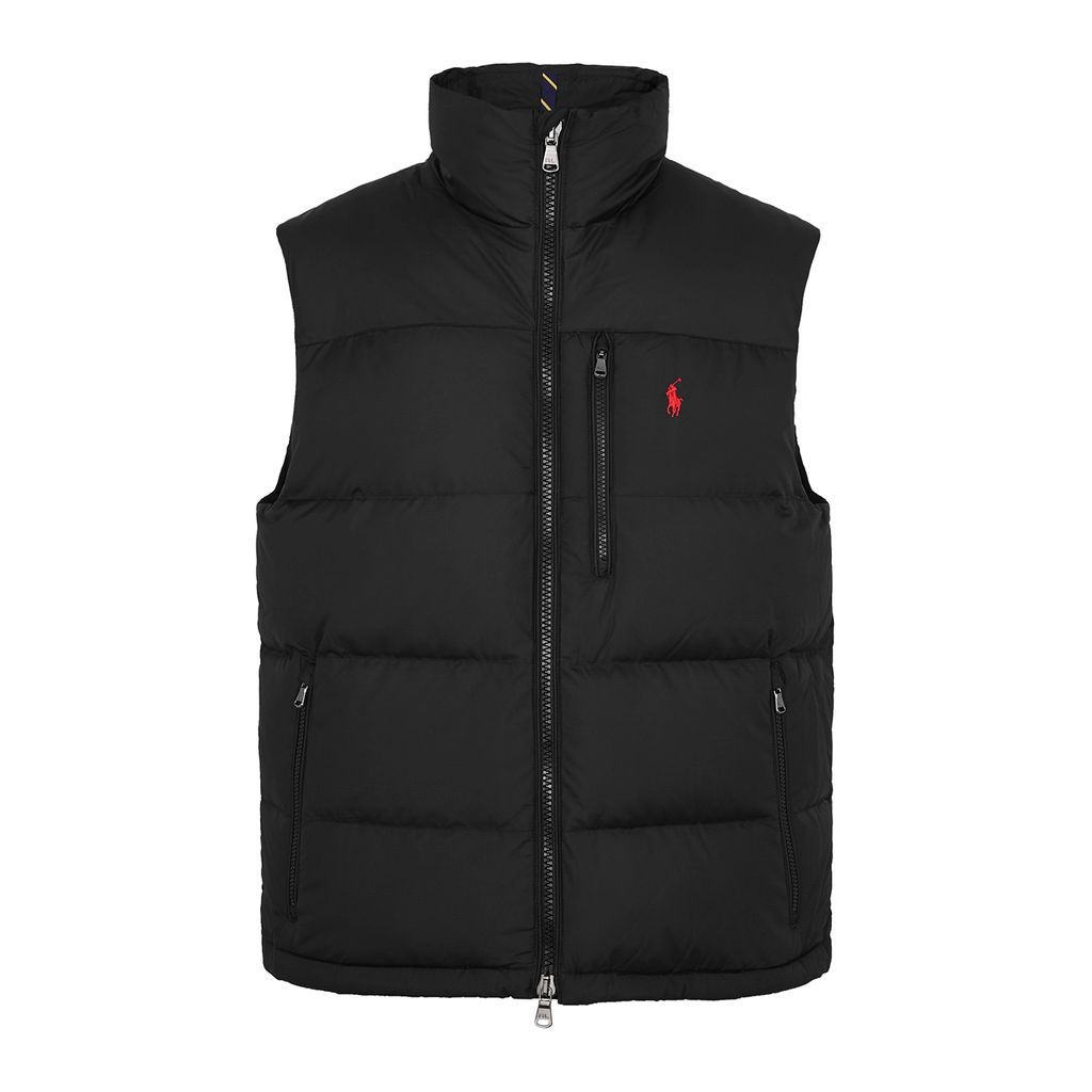 Logo Quilted Shell Gilet - Black - M