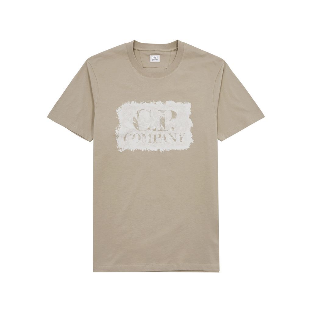 Logo-print Cotton T-shirt - Stone - M
