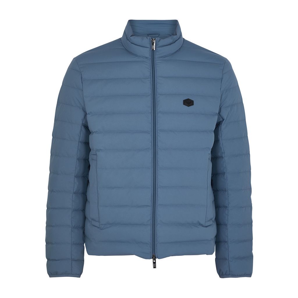 Quilted Matte Shell Jacket - Blue - 50