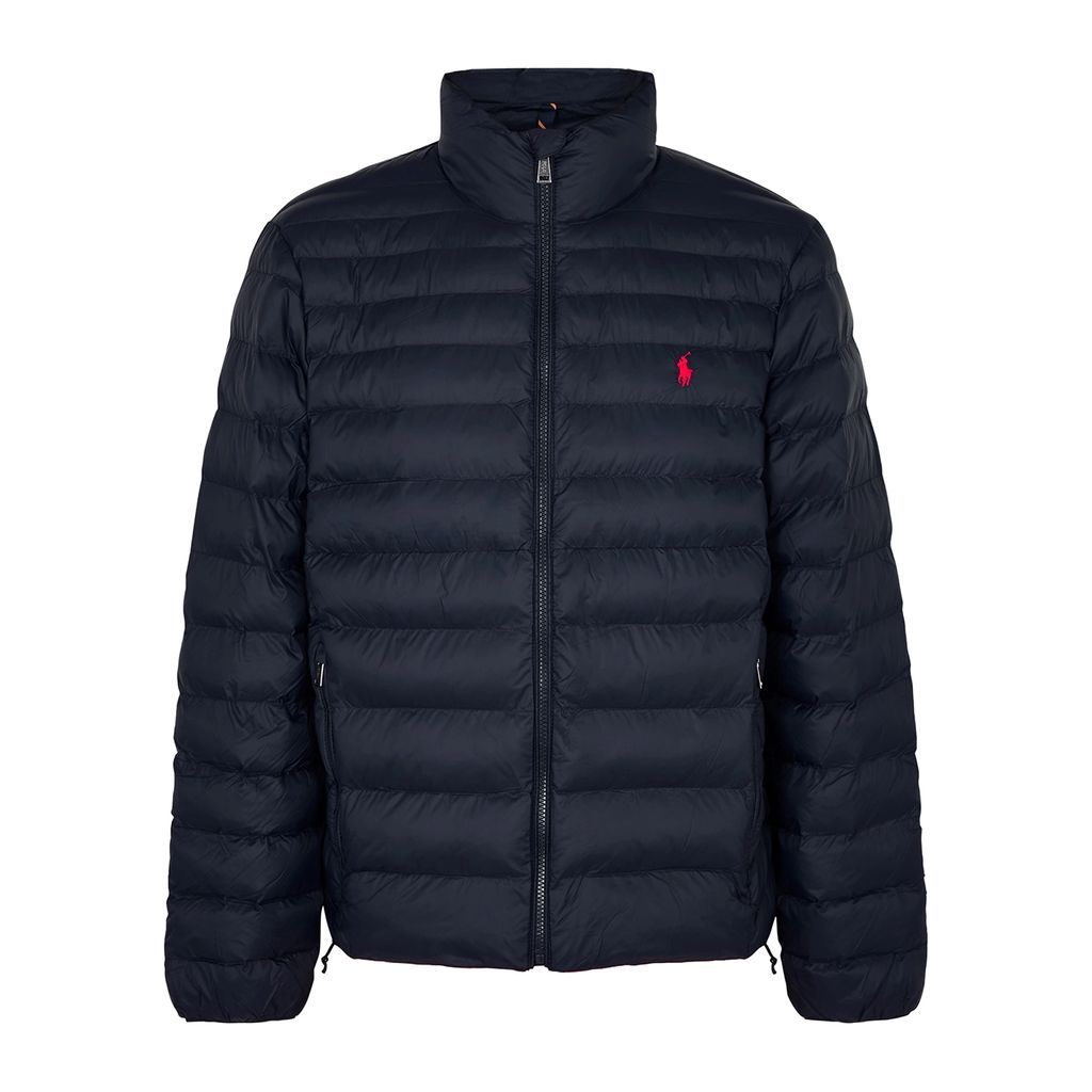 Navy Quilted Shell Jacket - L