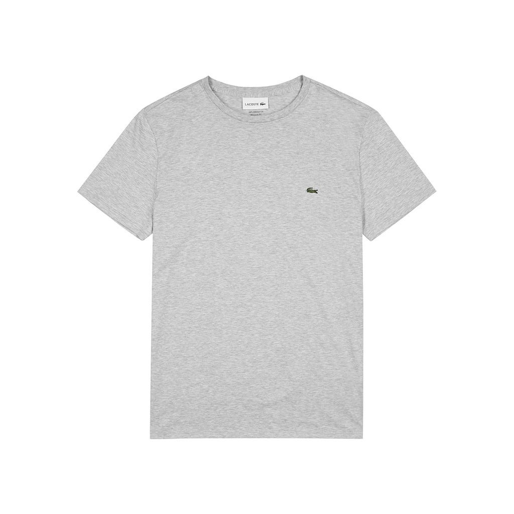 Light Grey Mélange Cotton T-shirt - 7