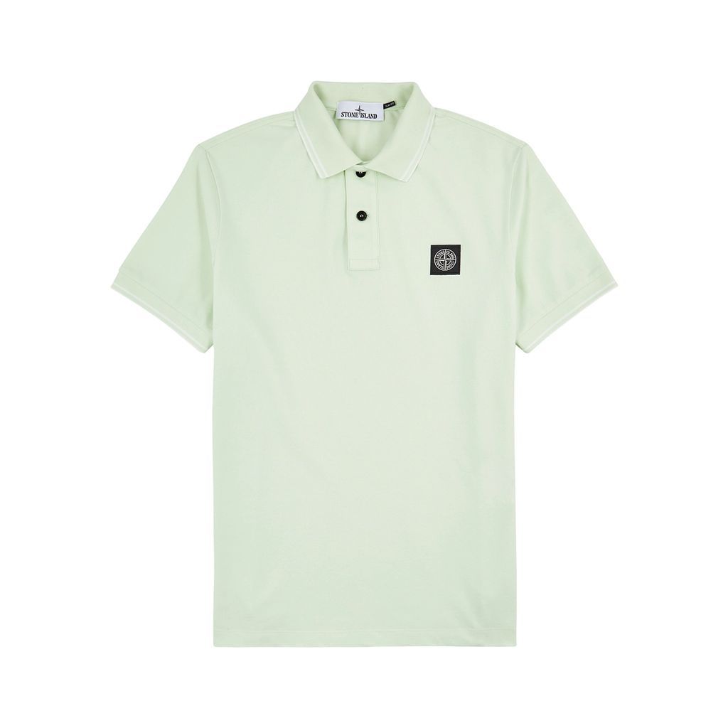 Piqué Cotton Polo Shirt - Light Green - L
