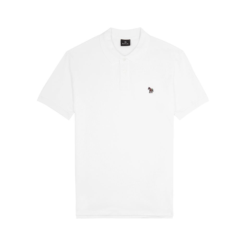 Logo Piqué Cotton Polo Shirt - White - Xxl