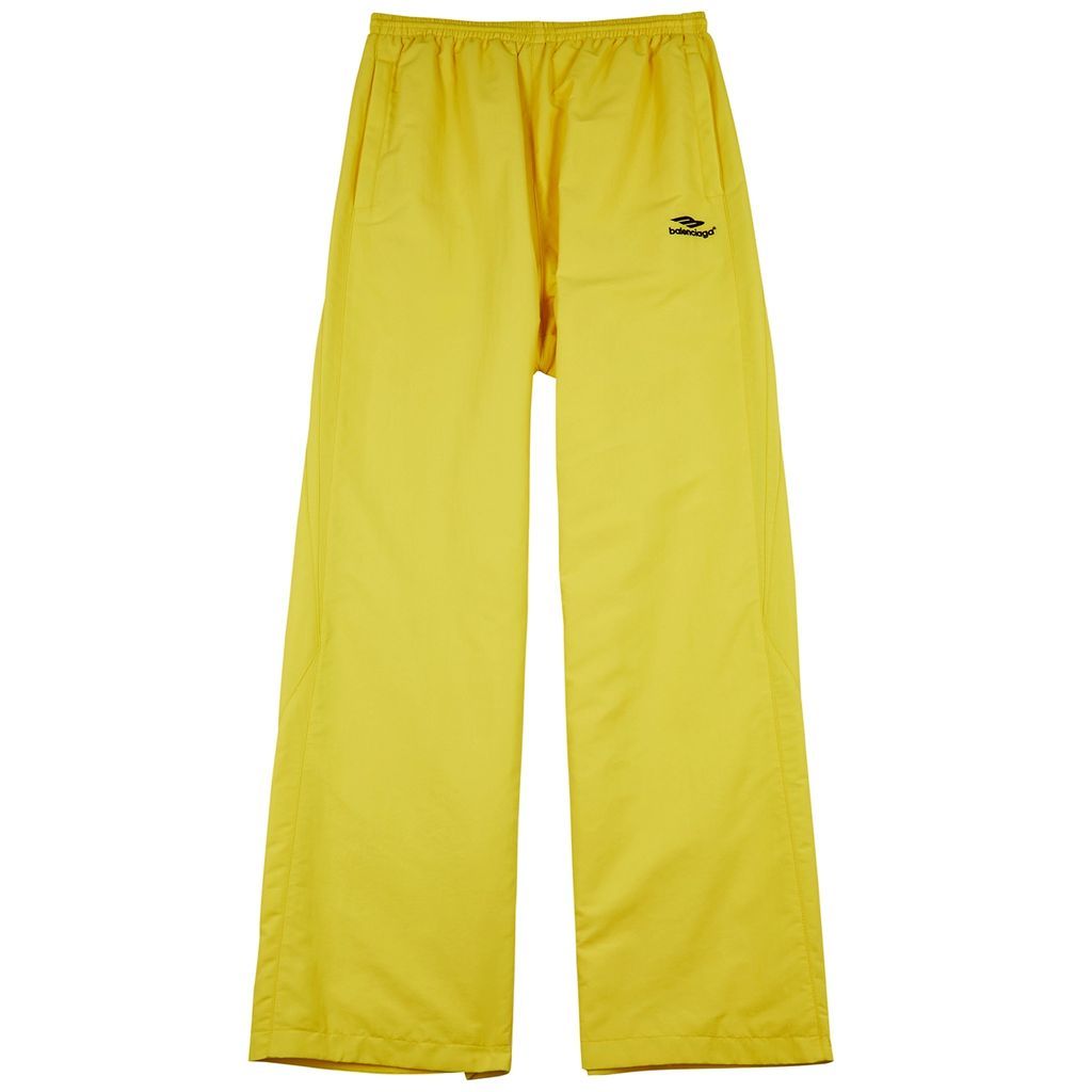 Wide-leg Shell Track Pants - Yellow - S
