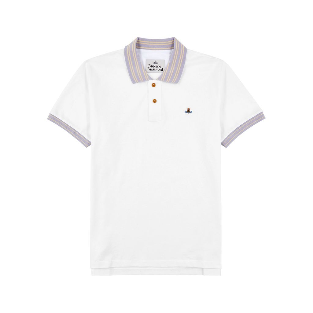 Piqué Cotton Polo Shirt - White - S