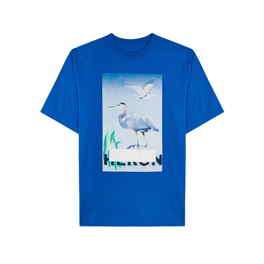 Censored Printed Cotton T-shirt - Blue