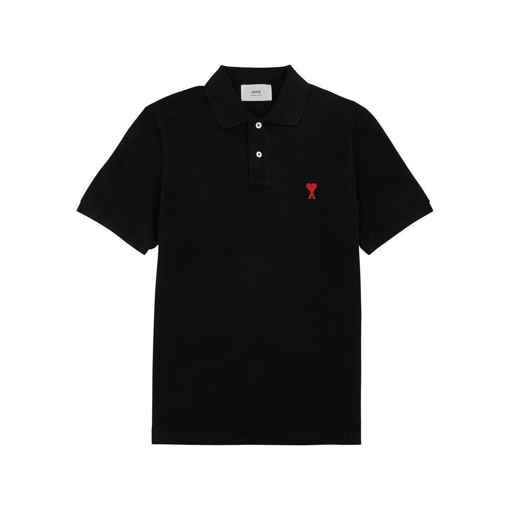 Logo-embroidered Piqué Cotton Polo Shirt - Black - S