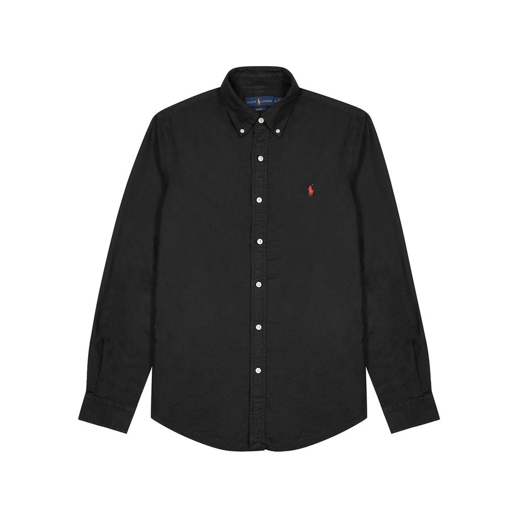 Black Cotton Oxford Shirt - S