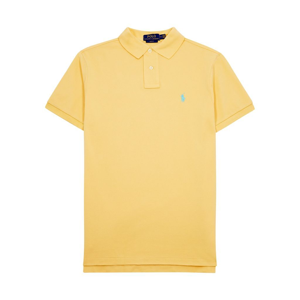 Piqué Cotton Polo Shirt - Yellow - M