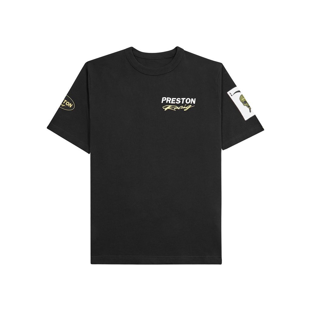 Racing Logo Cotton T-shirt - Black And White - M