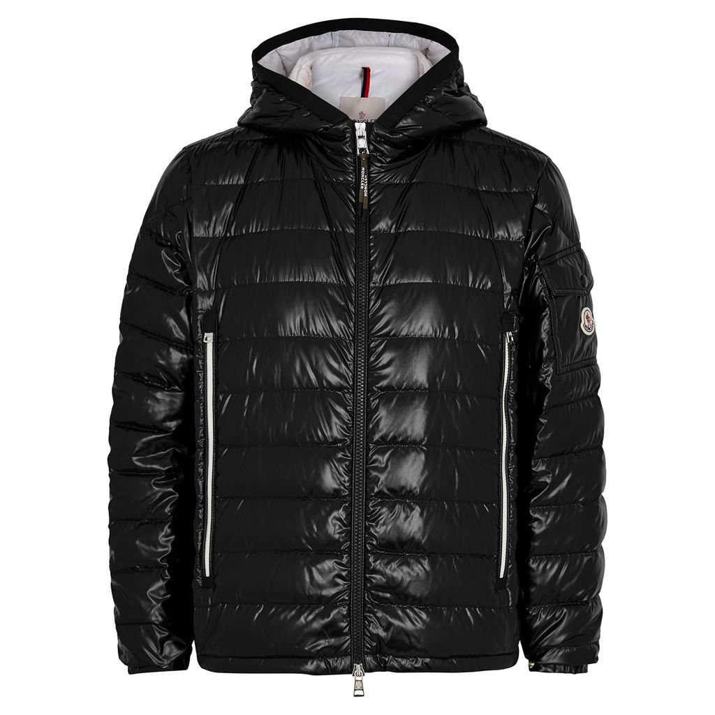 Galion Quilted Glossed Shell Jacket - Black - 4
