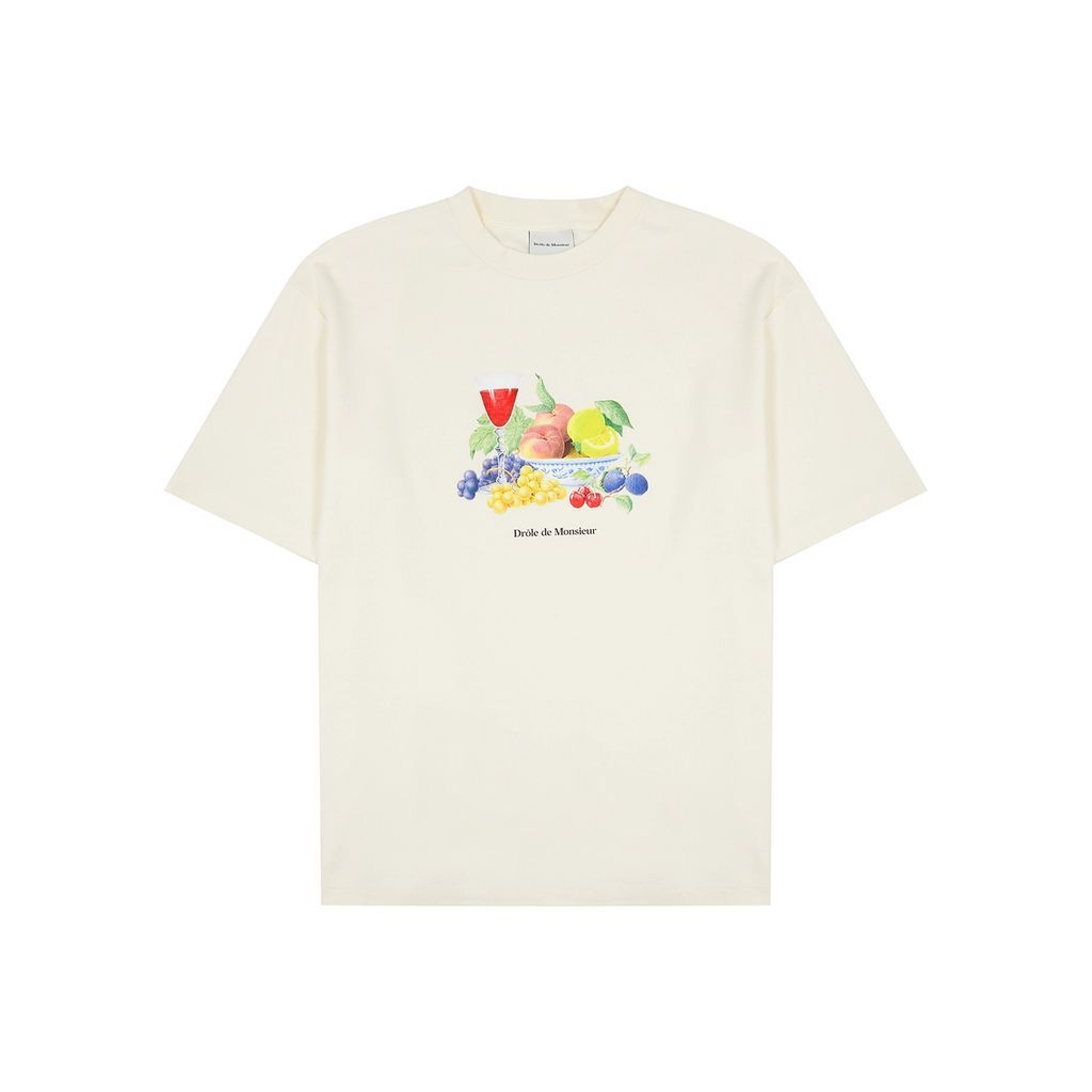 Fruité Printed Cotton T-shirt - Cream - S
