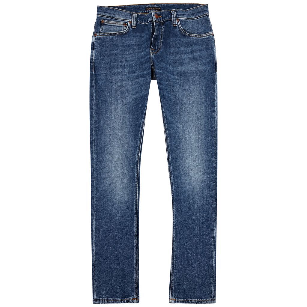 Tight Terry Skinny Jeans - MID BLU - W34