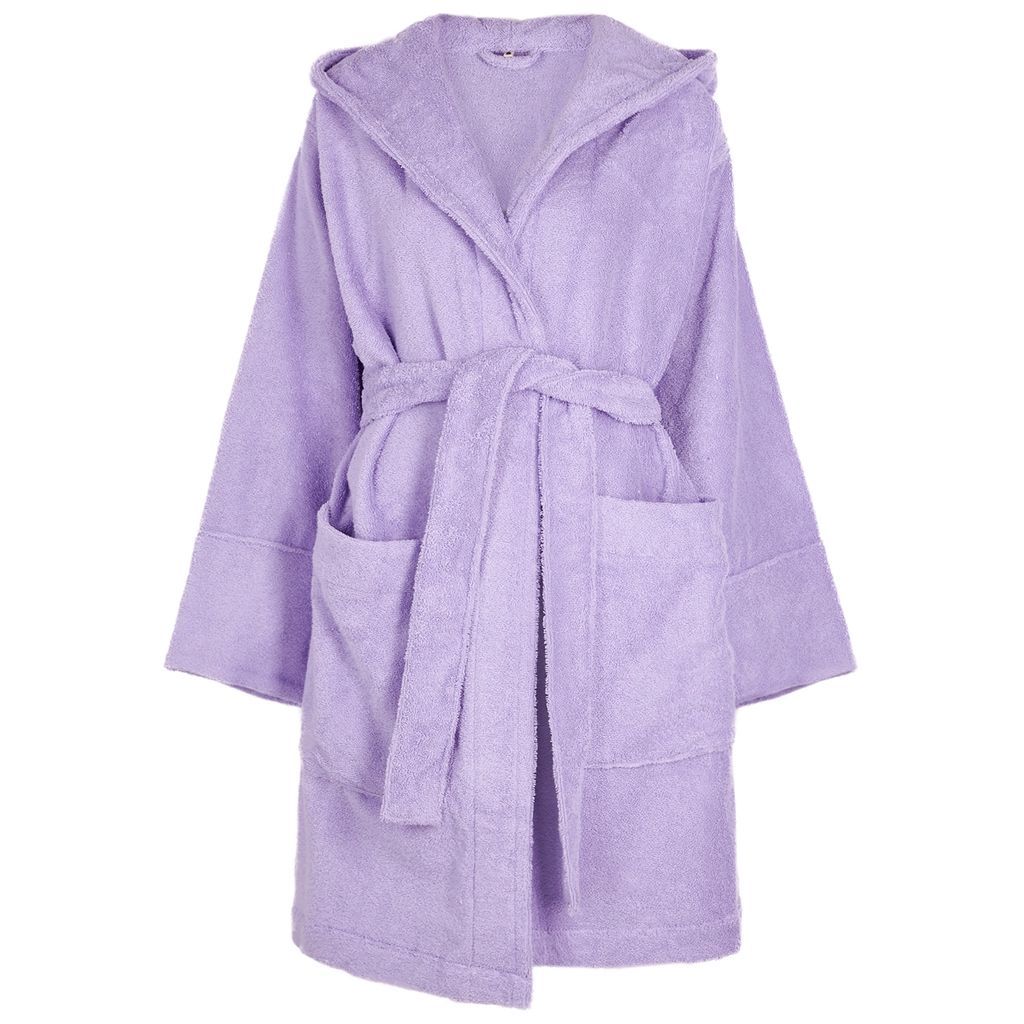 Unisex Hooded Terry Cotton Robe - Lilac - S