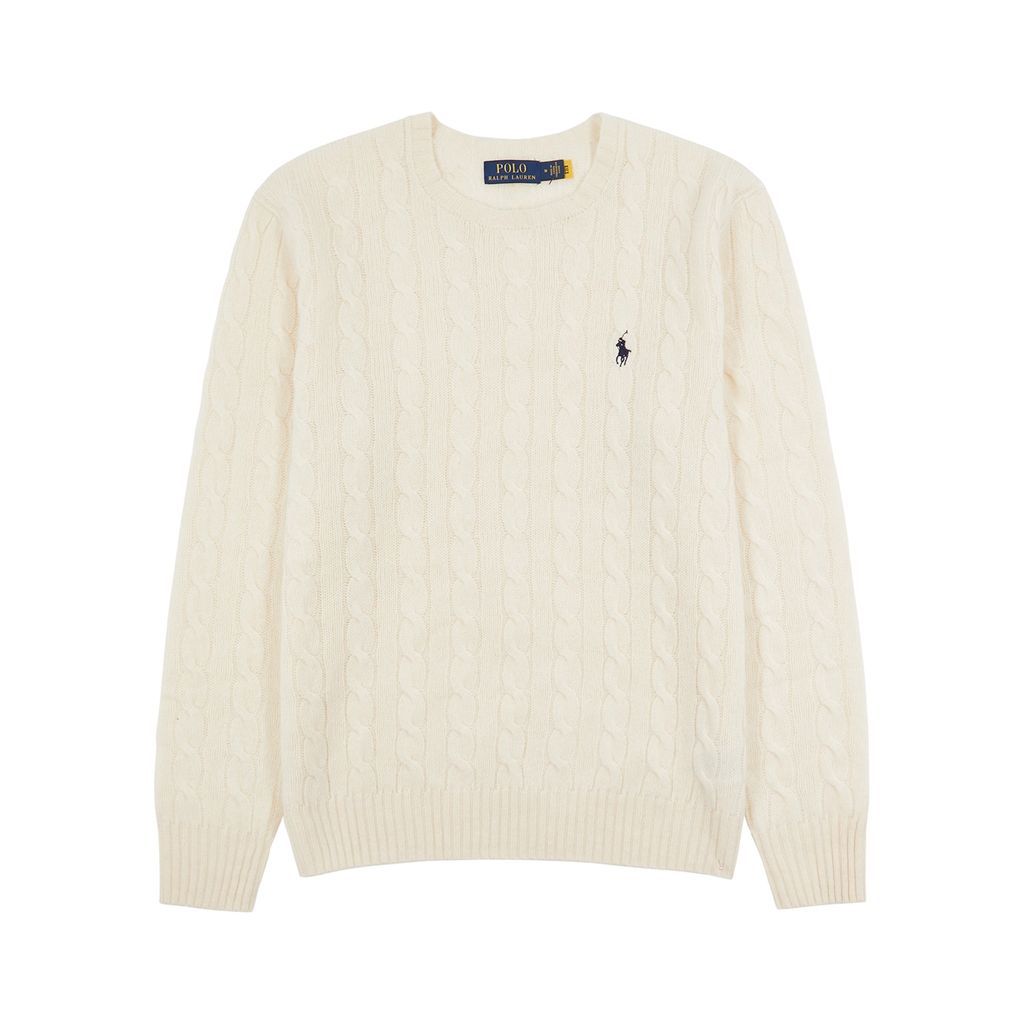 Cable-knit Wool-blend Jumper - Cream - XL