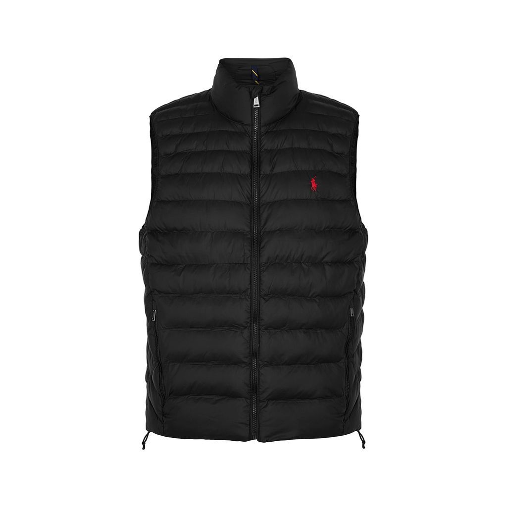 Logo-embroidered Quilted Shell Gilet - Black - S
