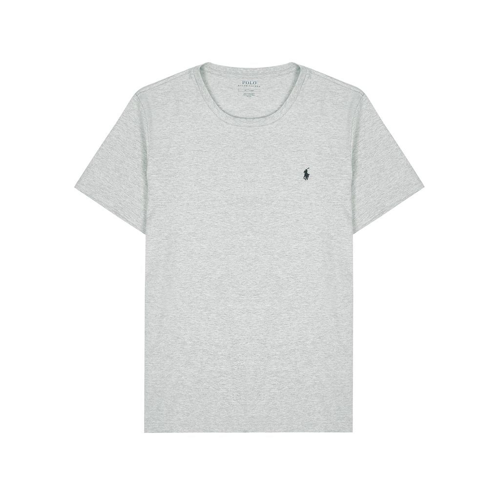 Grey Mélange Cotton T-shirt - L